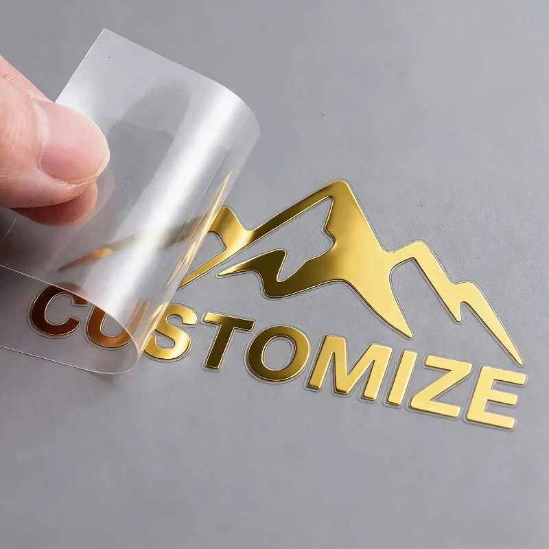 

Shiny Gold Stickers Custom Logo Personalized Stickers 3D Transfer Stickers Color UV DTF Wedding Labels Waterproof Company Brand