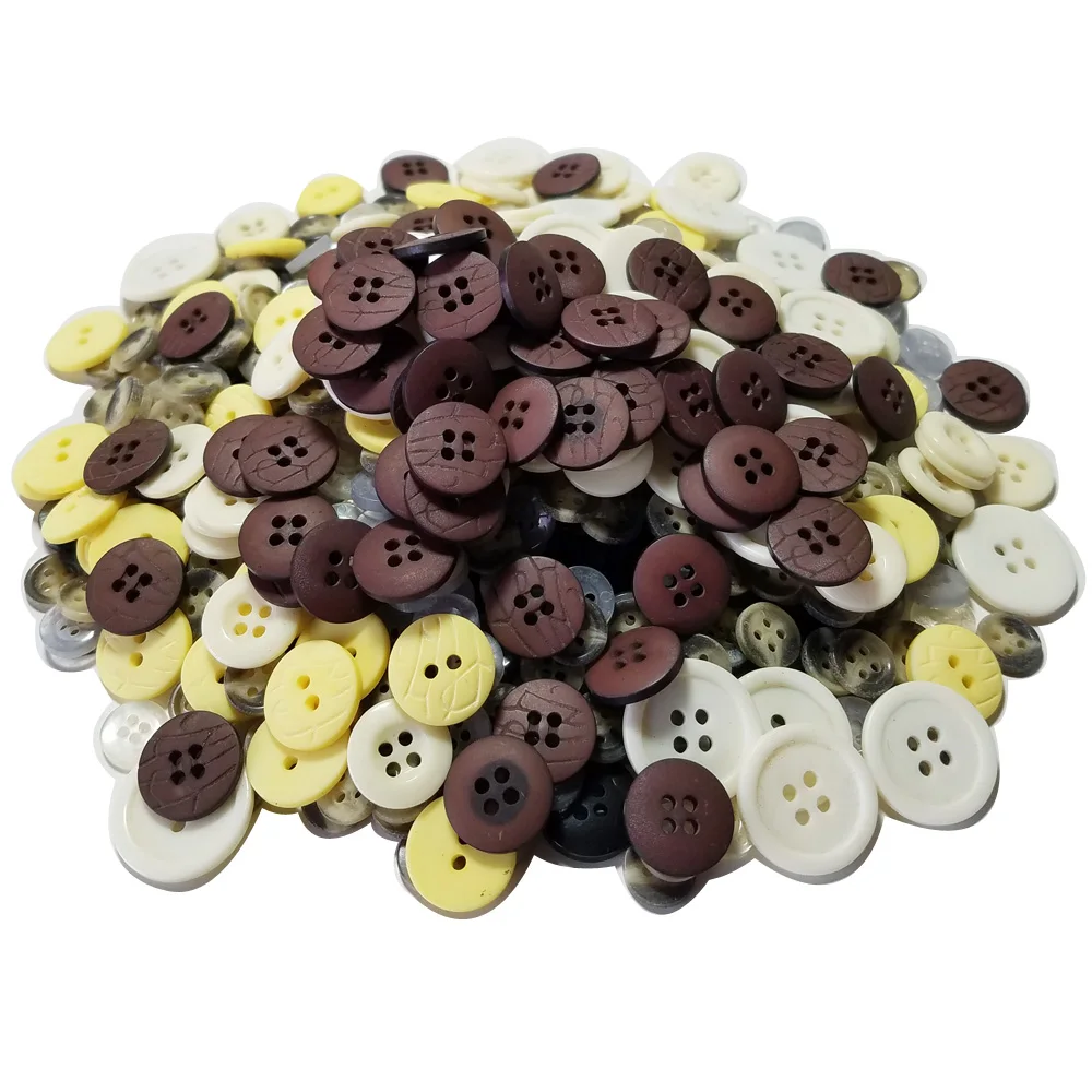 Wholesale Random Mixed Sizes Colors Weight 100g-500g Resin round Buttons for DIY Clothing Toy Sewing Accessories