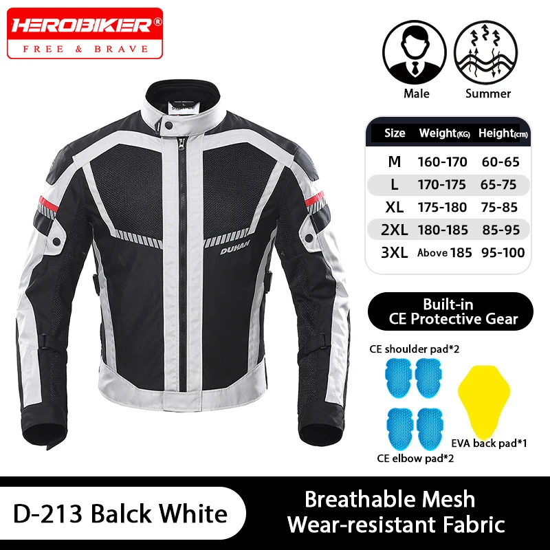 

DUHAN Motorcycle Jacket Mesh Breathable Motorbike Jacket Anti-fall Motocross Riding Jacket Chaqueta Moto Hombre Moto Coat Summer