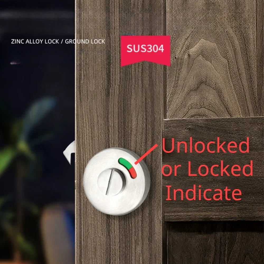 Sliding door hook lock, Stainless steel Toilet bathroom red and green indicators Multiple colors available