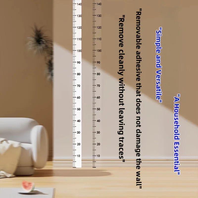 2m Wall Height Measurement Card - Easy-to-Read Durable PC Material Writeable & Removable Ideal for Room Decor Wall Decorations