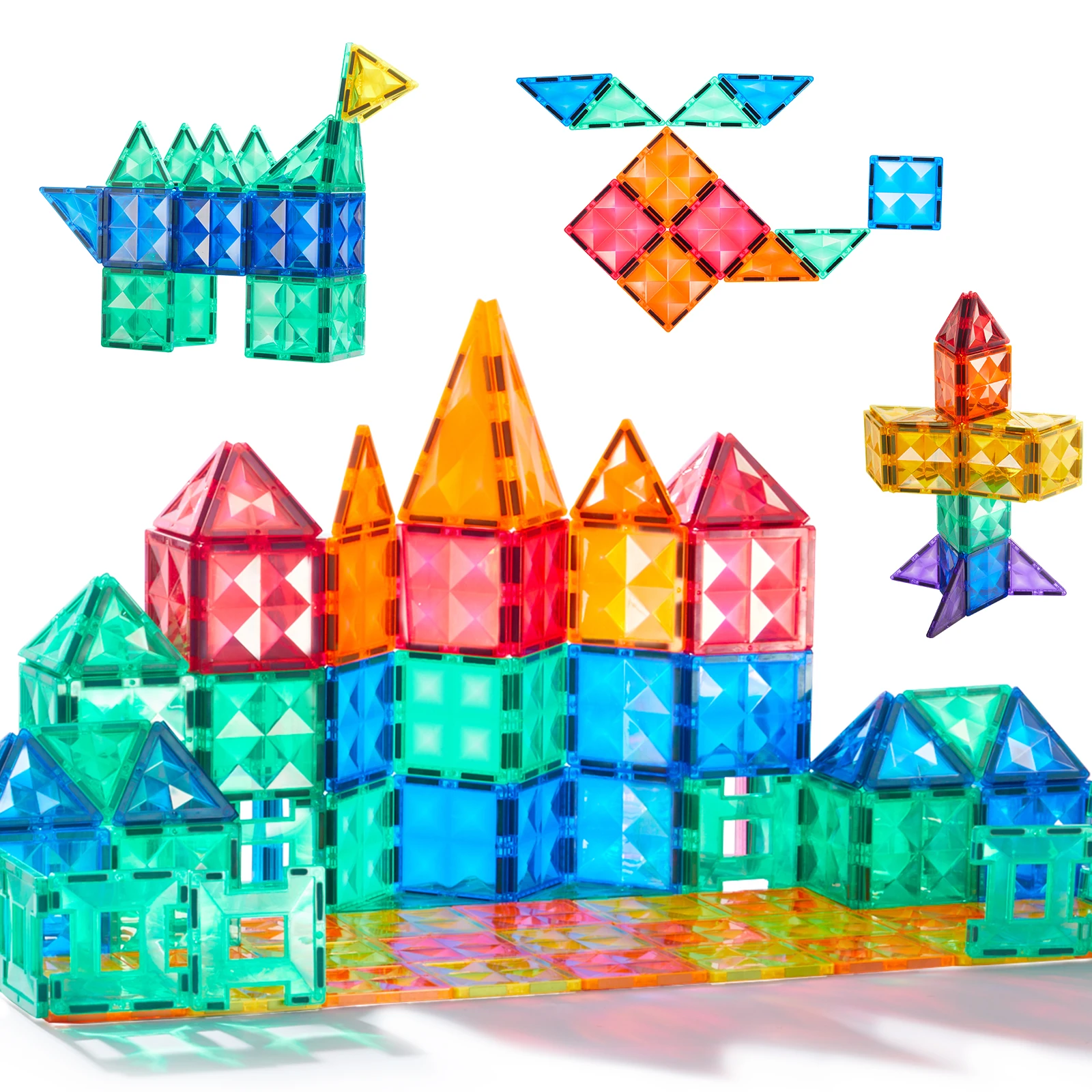 

Mideer CT1210 Educational Toys Colorful Magnetic Tiles - 60PCS Magnet Toys Kids Montessori MAGNETIC BLOCK for KID