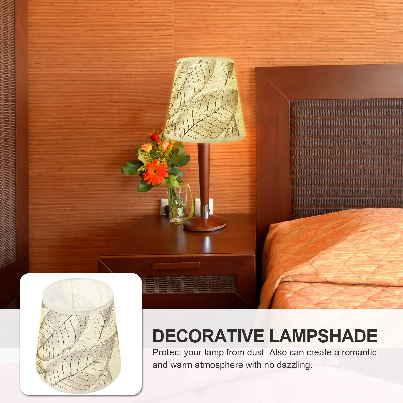 

Leaf Fabric Lampshade Bell Shaped Small Metal Bedroom Replacement Cover Modern Table Floor Lamps Shades Cloth Leaf Lampshade