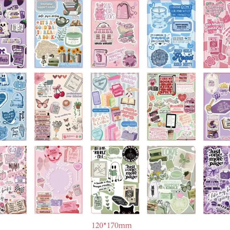 Cute Bow Pattern Insert Paper Cards Waterproof No Residue for Transparent Tablet Case E-Reader Cover Travel Portable Decor