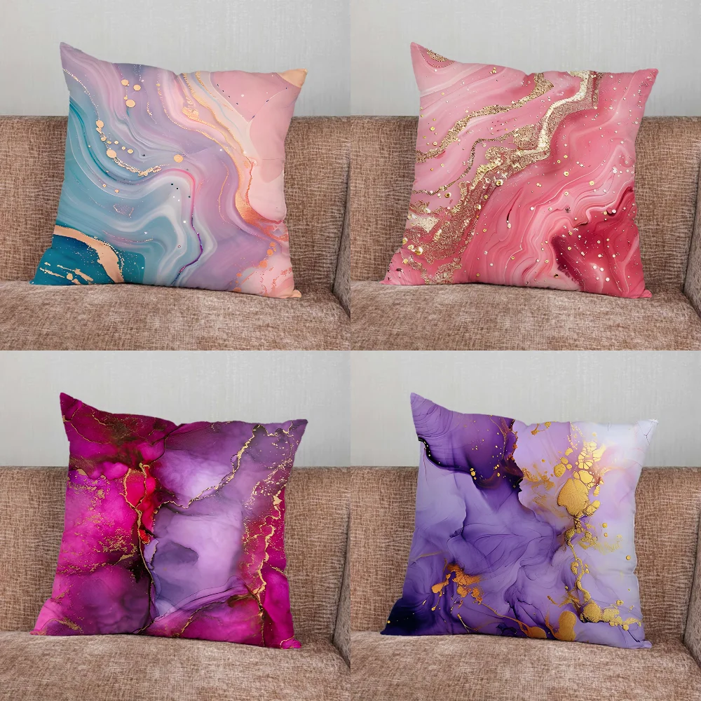 

Marble Art Fashion Pattern Pillow Case For Home Bedroom Car Office Decoration Living Room Sofa Cushion Cover Suitable