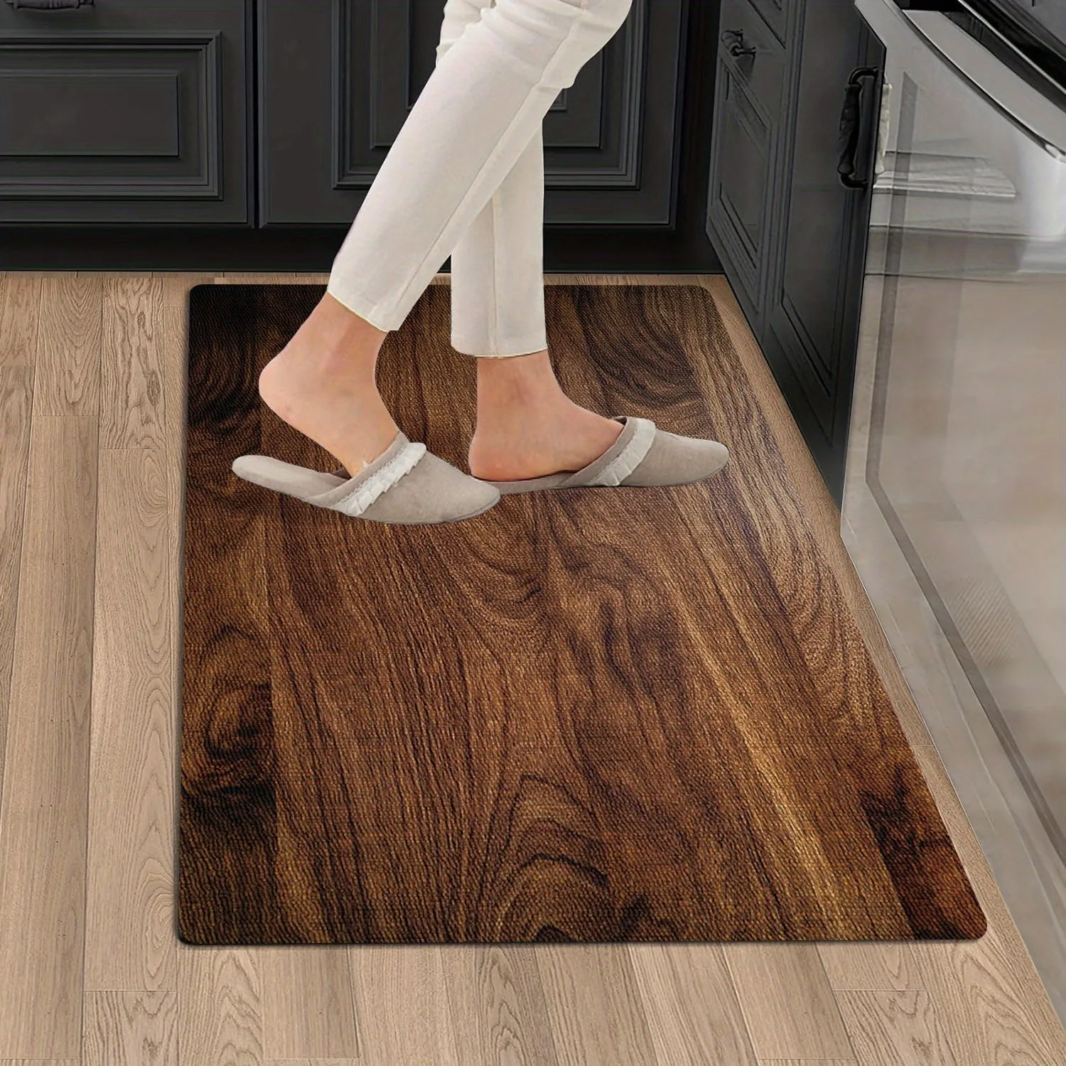 

1PC Wooden Pattern Door Mats Kitchen Rugs Non-Slip Pop arts design Living room Rugs Bath Mat Carpet for Home Sink Laundry Decor