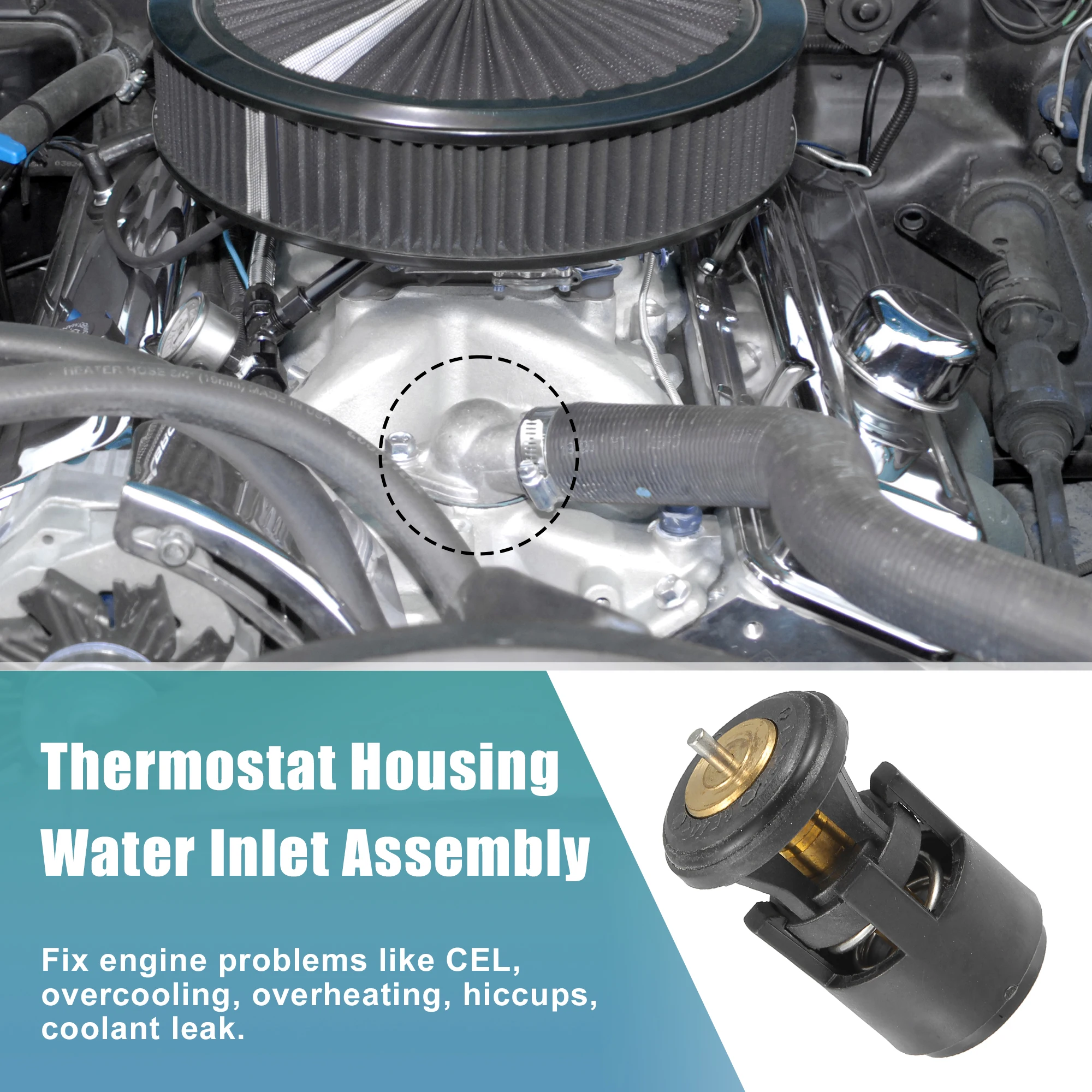 مجموعة منظم حرارة سائل تبريد السيارة X Autohaux ، 032121110B لفولكس فاجن ، فينتو ، خنفساء ، لوبو ، بولو ، علبة ، جولف ، بورا ، فوكس ،- #2