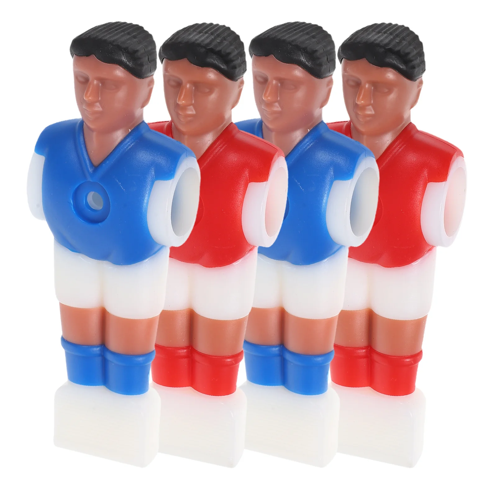 4 szt. Standardowe figurki do piłkarzyków stołowych, zamienne drążki do piłkarzyków, figurki piłkarskie w stylu turniejowym, czerwono-niebieskie figurki do piłkarzyków stołowych