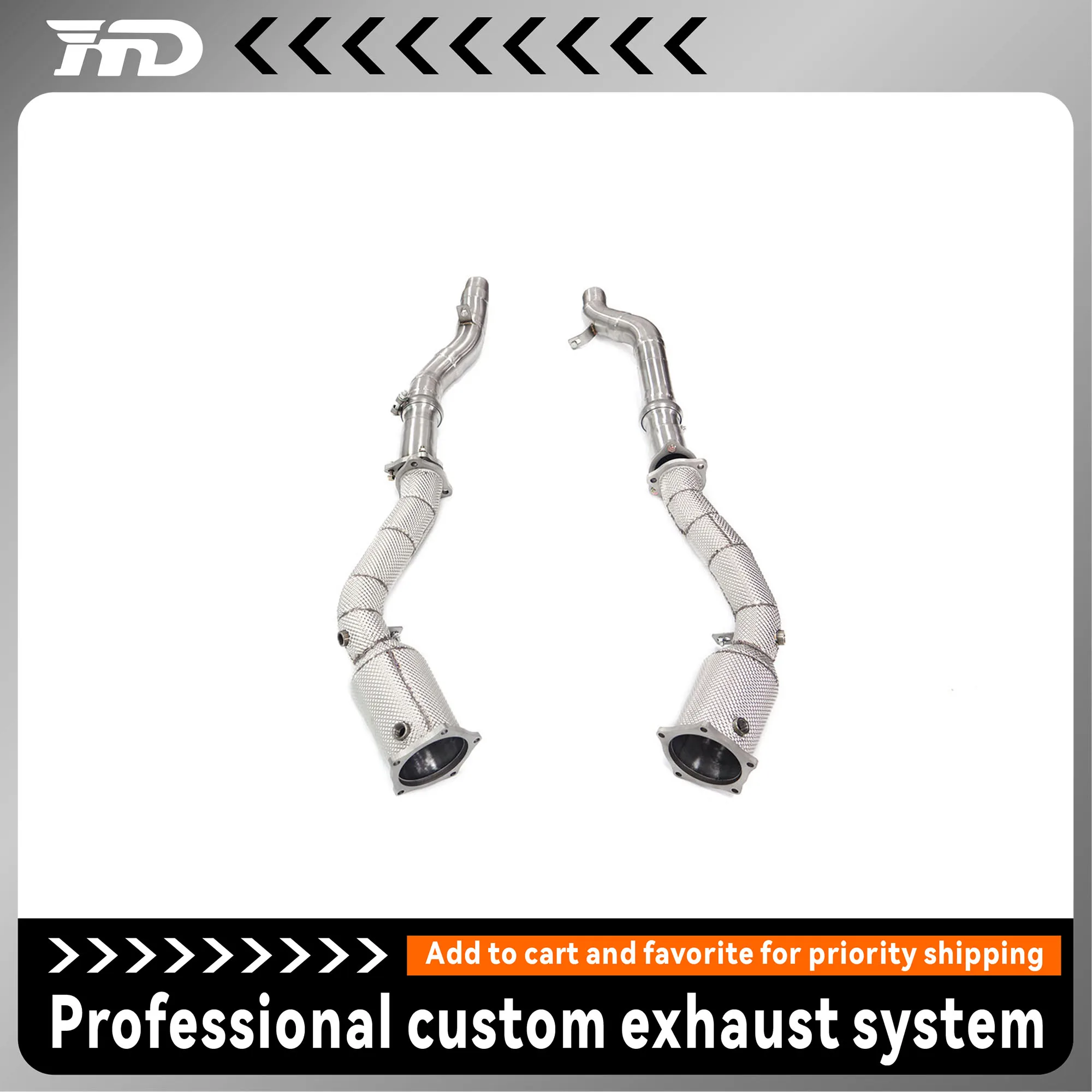 

HMD Performance Downpipe of Resonance Tube for Porsche Cayenne 958.1 4.8T Turbo Stainless Steel With Heat Shield