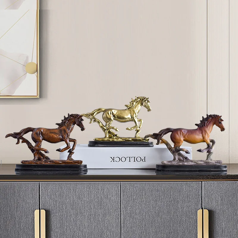 

14cm~24cm American Style Horse Ornaments Light Luxury Home Decor Living Room Foyer Wine Cabinet Handicrafts Decorations Gifts