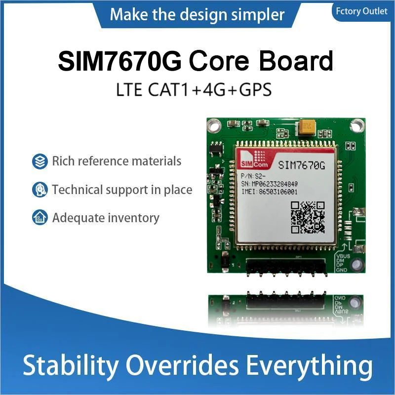 SIMCOM SIM7670G Core Board LTE Cat 1 4G Module SIM7670G-LNGV SIM7670G-MNGV GNSS(Optional) Development Breakout Kit