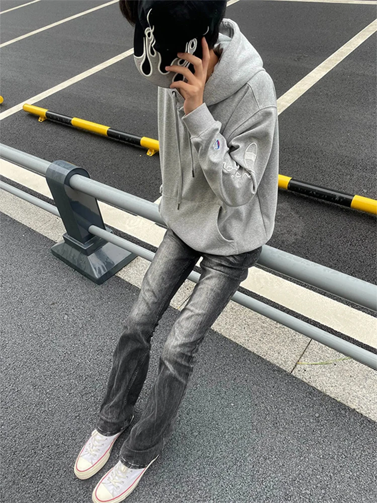 

Retro Distred Men's Jeans Slim Fit Straight Leg Long Pants Fall Season American High Street Sle Vintage Faded Effect