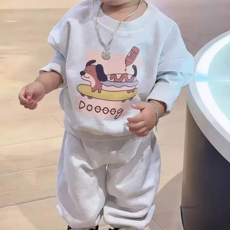 80-160CM Kinderpak Sweatshirt Set voor Jongens en Meisjes Sweatshirt en Joggingbroek Kinderen Casual Tops + broek Tweedelige set