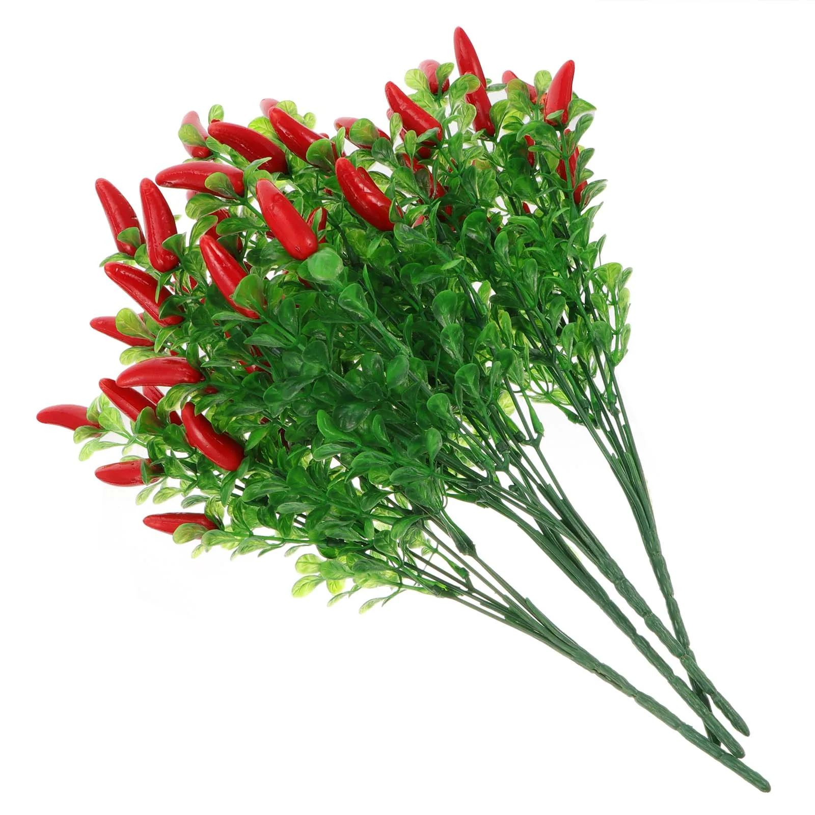 

4pcs Chili Bouquet Decoration Plastic Realistic Long Life Indoor Outdoor Home Flower Banquet Holiday Simulation Pepper