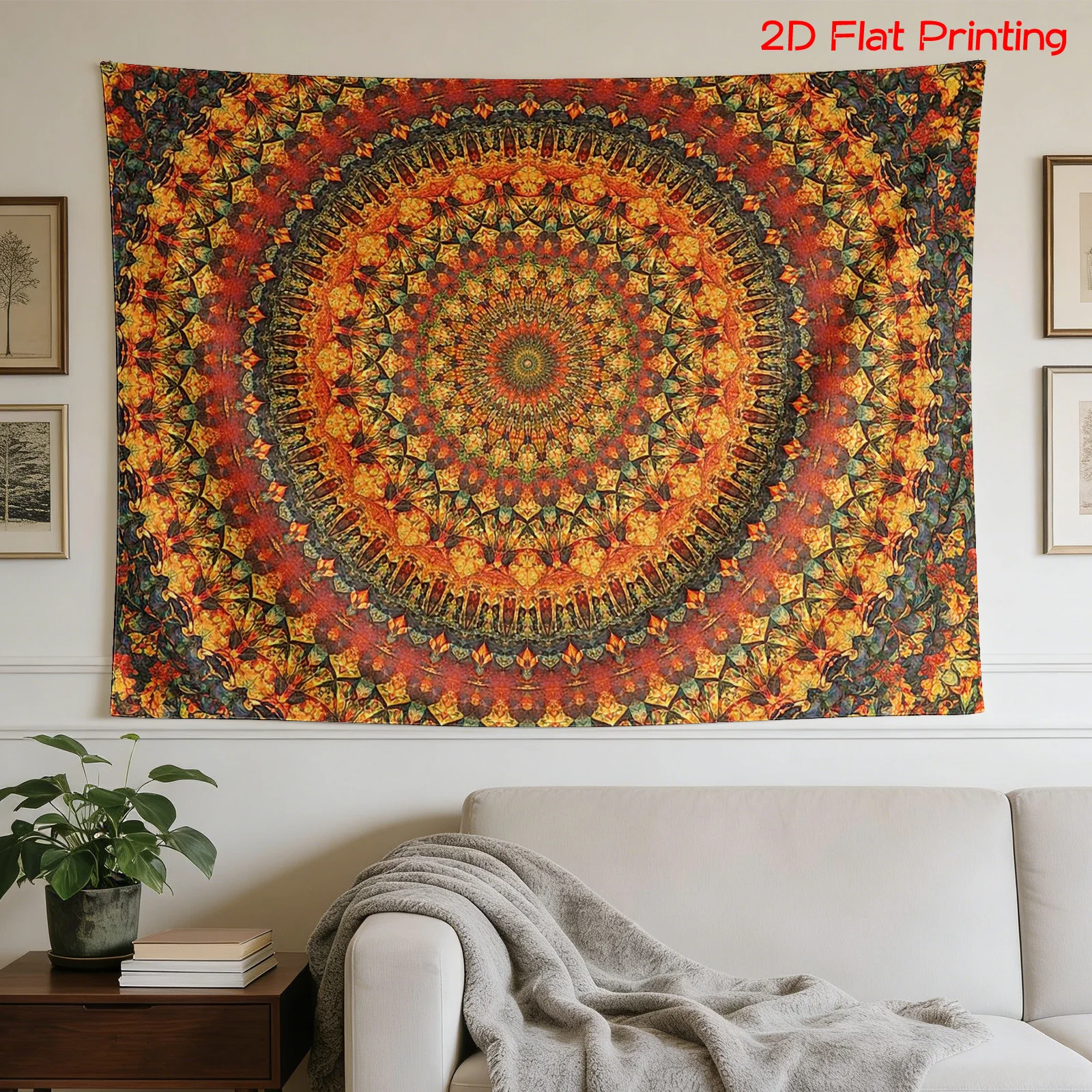 Vibrant Mandala Tapestry Wall Hanging Bohemian Ethnic Decor Large Size Room Art Fabric Decoration For Living Room Home