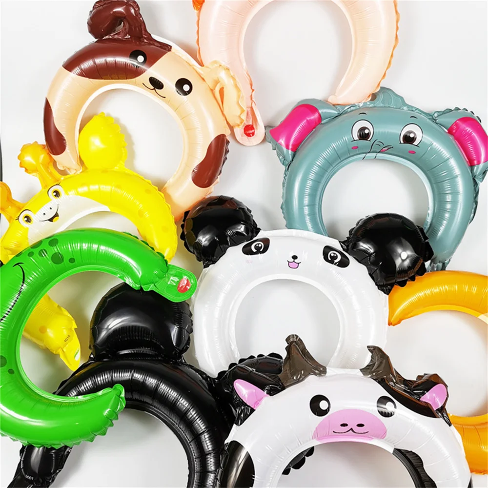 10/20/30Pcs Cute Headband Foil Balloon Rabbit Bear Cartoon Animal Balloon Pink Children's Toys Baby Shower Birthday Party Decor