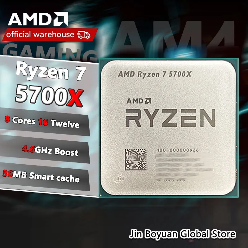 Nuevo AMD Ryzen 7 5700X, AMD R7 5700X 8C/16T 65W 7NM L3=32M 100-000000926 Socket AM4 pero sin enfriador