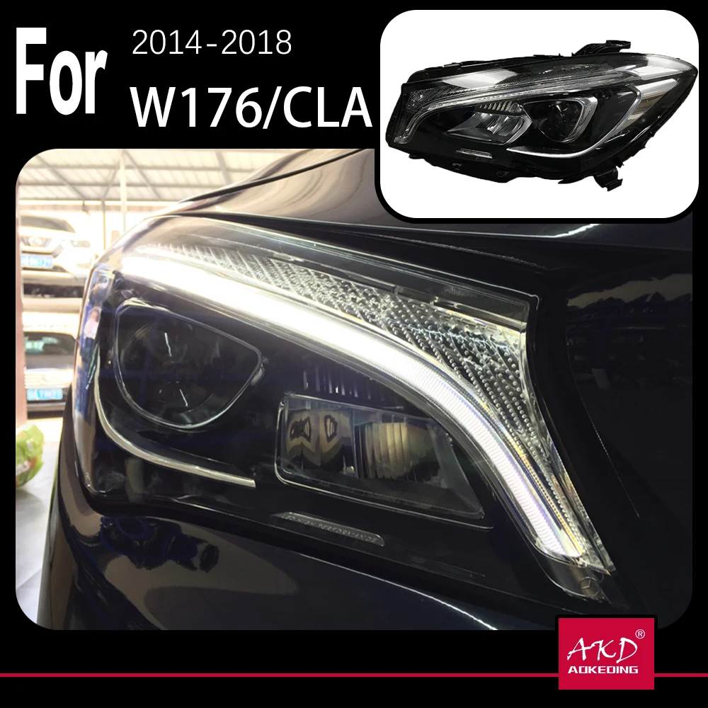 

AKD Car Styling Model For W176 CLA200 Headlights 2014-2018 CLA260 LED Headlight DRL Signal led Projector Lens Auto Accessories