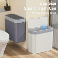 ONEKA Automatic Bathroom Gap Slim Trash Can Motion Sensor-Activated Trash Can with Lid Diaper Smart Trash Bin Kitchen