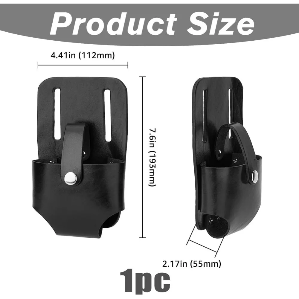 1Pc Tape Measure Holder Imitation Leather Tool Holder Clip on Tape Measure Pouch Black Belt Tool Carrier Holder Tape Catcher