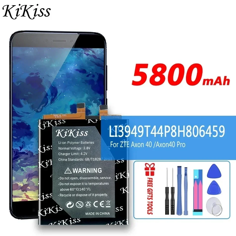 5800mAh KiKiss Powerful Battery LI3949T44P8H806459 For ZTE Axon 40 Ultra/Pro A2023P/axon40 Pro A2023 40Ultra