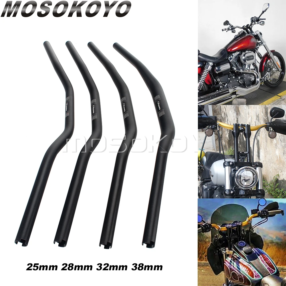 

25MM 28MM 32MM 38MM Fat Bar Motorcycle Handlebars for Harley Street Bob Sportster XL 1200 883 Dyna Softail Choppers Handle Bars