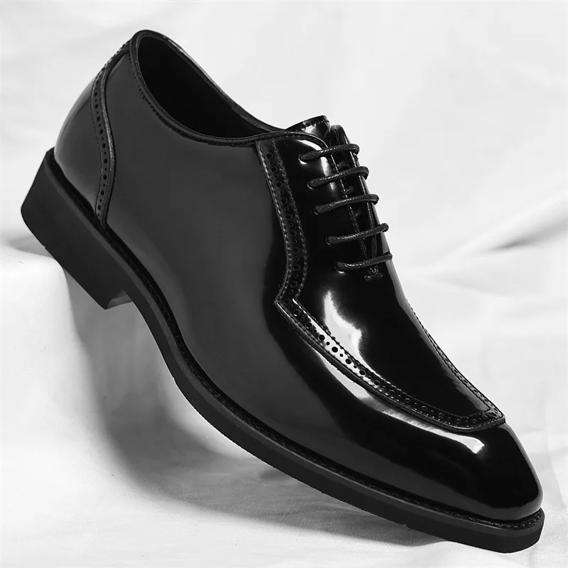 Men's leather shoes, business formal wear, plus-size leather shoes, fashionable and trendy British gentleman shoes, wedding shoe