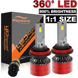Heyword 2Pcs Car Headlight H4 H7 LED H11 9005 9006 H1 Auto Bulbs 160W 24000LM Light Lamp 6000K 12V Led Headlight Bulbs