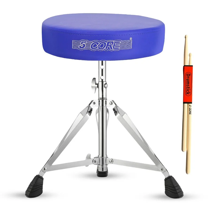 

5 CORE Drum Throne Padded Guitar Stool Height Adjustable Music Chair Seat Universal for Adults with Anti Slip Rubber Feet DS CH