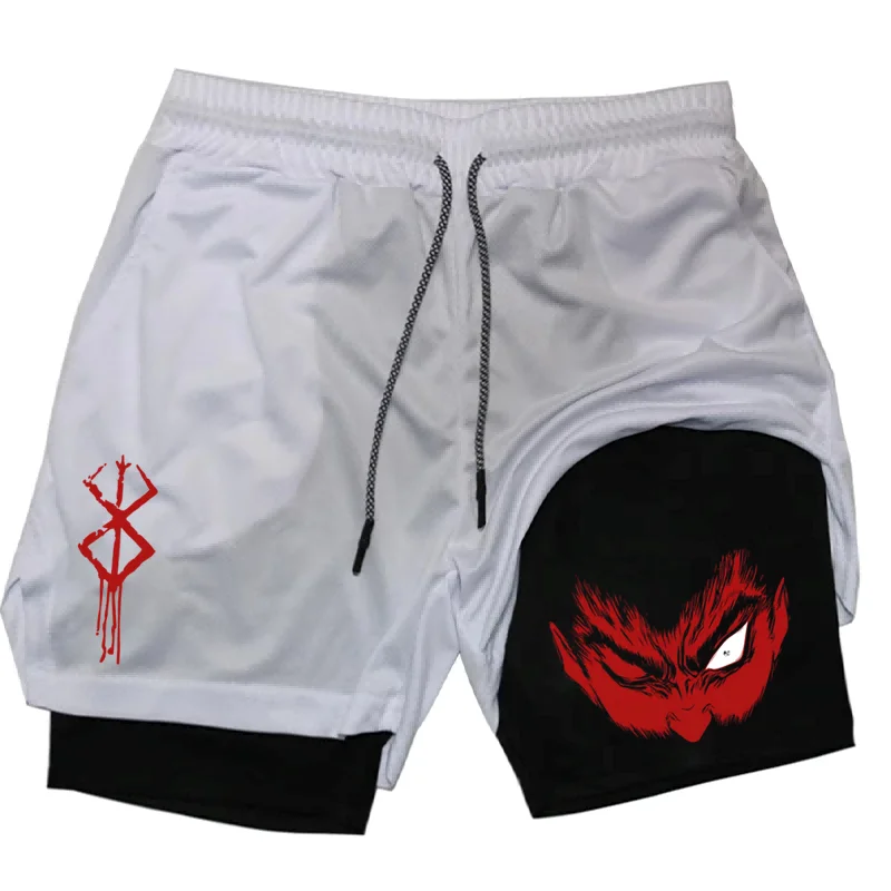 

Men GYM 2 In 1 Compression Shorts Summer Print Training Workout Male Fitness Sport Shorts Running Hiking Sportswear WX154