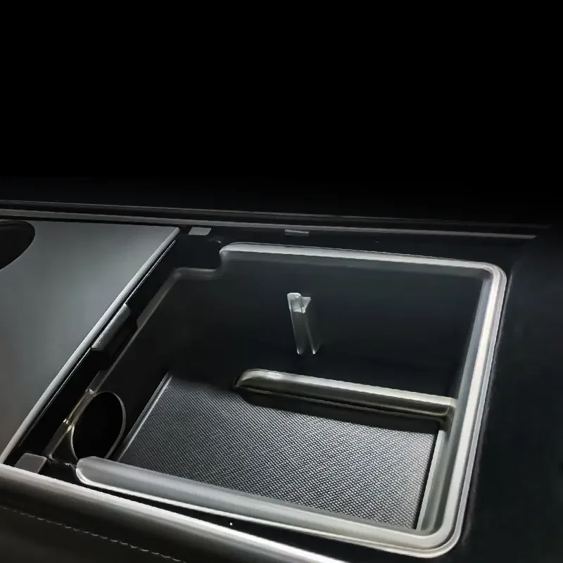

FCar Central Storage Box or Tesla Model 3 Model Y Hidden Silicone Console Organizer Box Car Interior Accessories