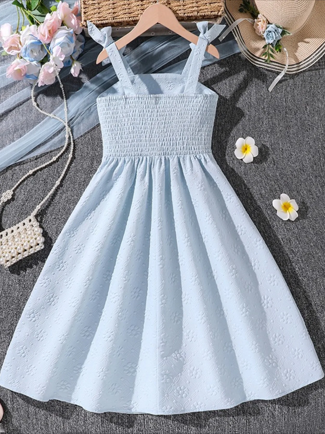 Girls' skirt Spring/Summer New Fashion Butterfly Bow Strap High-End Jacquard Waist Princess skirt