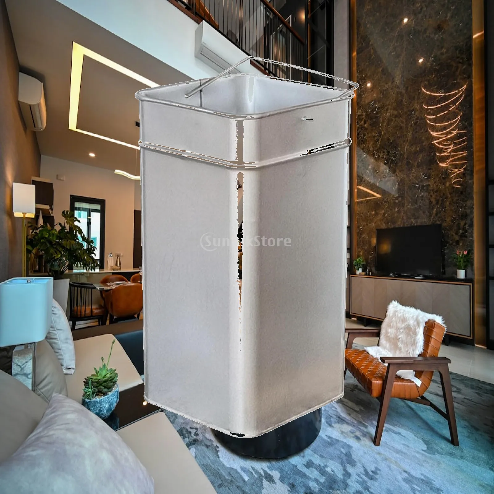 Galvanized Steel Bucket Insert for Trash Can Compatible with Household Waste Basket As Removable Inner Liner