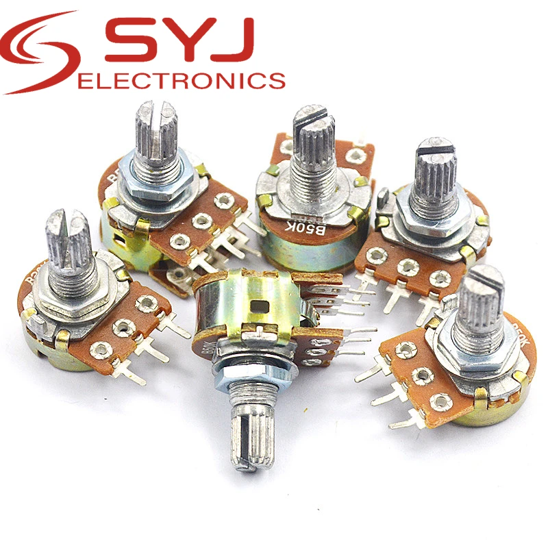 

5pcs/lot C1 Audio potentiometer R201TII Type 148 duplex potentiometer A5K Handle length 15MM