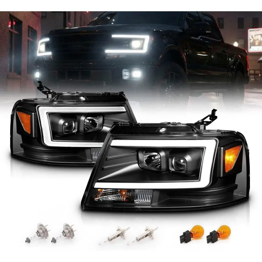 

Комплект светодиодных квадратных фар C-типа черного цвета для Ford F-150 2004-2008 гг. (пара, левая и правая)