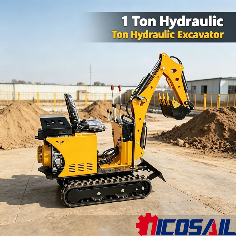 OEM Customizable 1 Ton Hydraulic Excavator Diesel Crawler Machine for Earthmoving & Infrastructure Projects