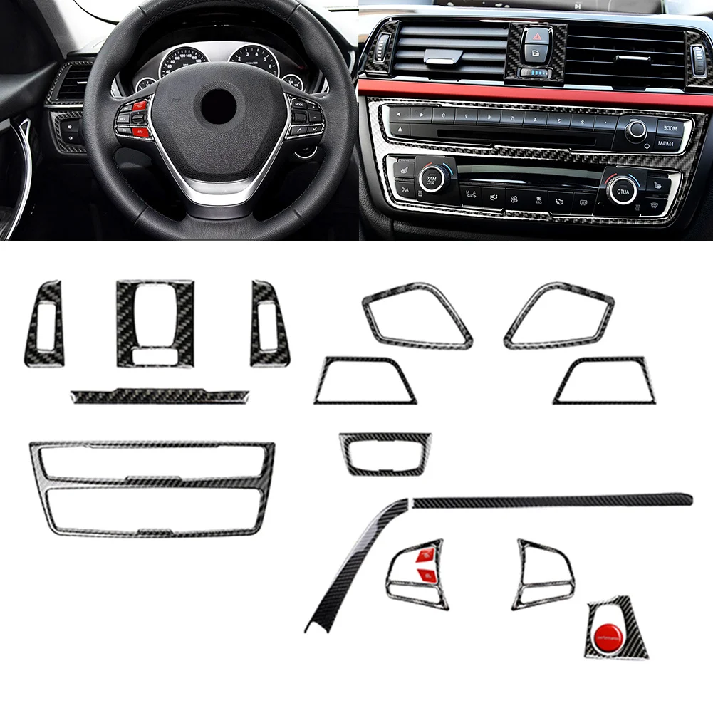 18 Pcs LHD Car Interior Decoration Cover Trim Stickers For BMW 3 Series F30 GT F34 2013 2014 2015 2016 2017 2018 2019