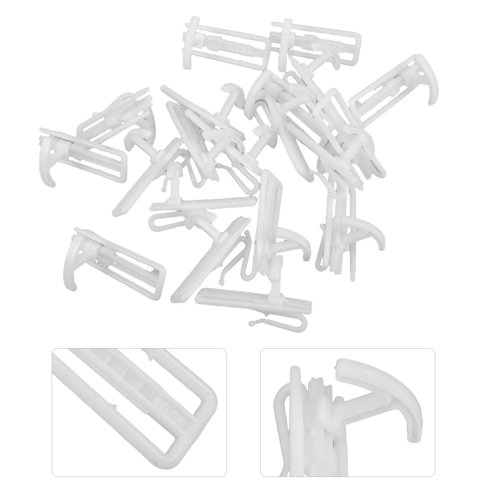 

20Pcs Adjustable Plastic Curtain Hooks White Flexible Pleat Hooks for Curtains Reusable Home Drapery Hanging Clips