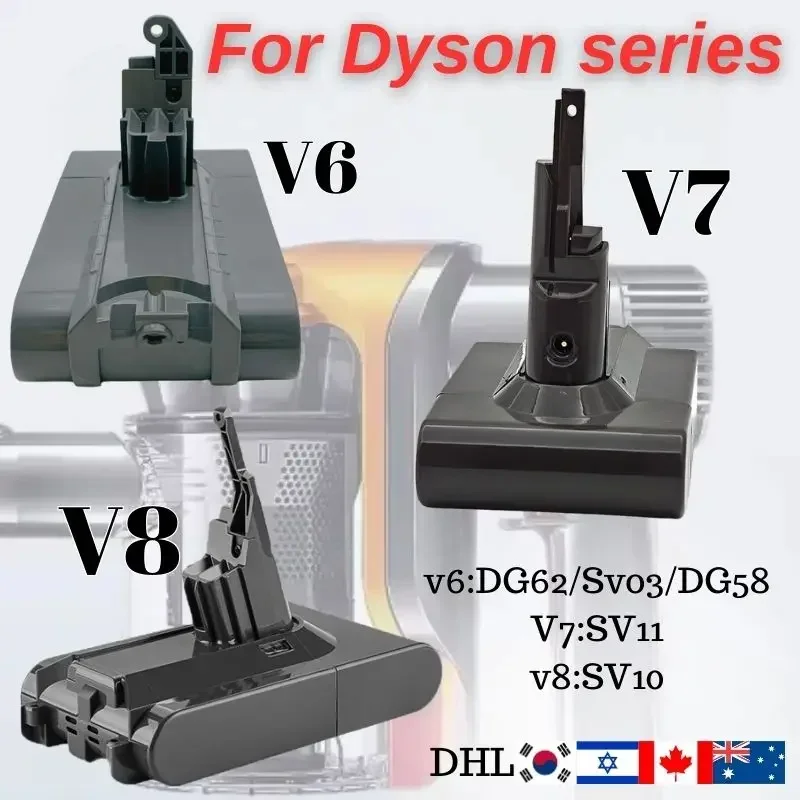 

12800mAh for Dyson V6 V7 V8 Rechargeable Bateria SV10 SV11 SV09 Vacuum Cleaner Battery DC58 Replacing the battery