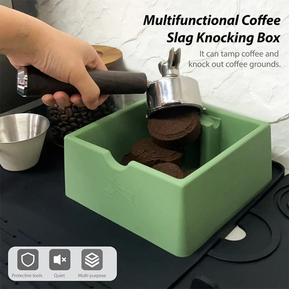 

Non-Slip Coffee Knock Box Shock-Absorbent Solid Color Coffee Grounds Container Reusable Enhanced Manipulation Coffee Waste Bar