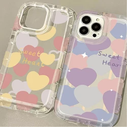 Colored Stars Heart Love Case for Samsung Galaxy S24 Ultra S23 S22 S21 FE S20 Plus Note 20 10 Pro A34 A54 A33 A53 Clear Cover