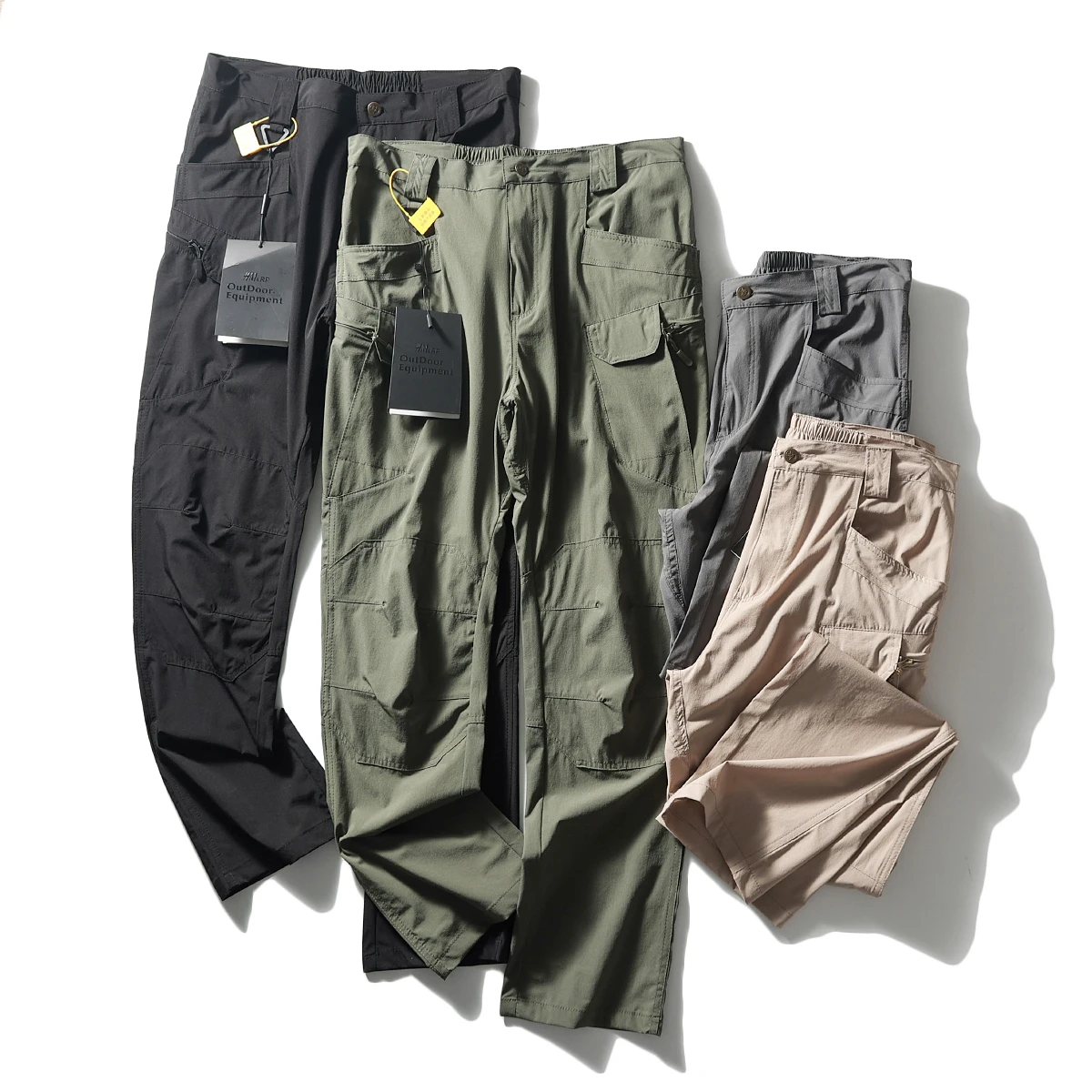 

2024 New Men's Fashion Handsome Technology Waterproof Fabric Spring and Summer Cargo Multi-pocket Cargo Pants