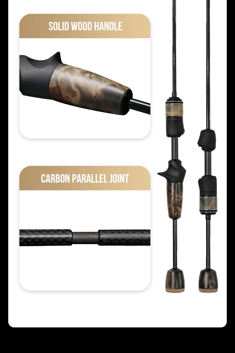 Seasir Stream Ultralight Lure Fihsing Rods Carbon Massivholzgriff Fuji A+O 40T Carbon Cloth Lure Weight 1-10g Angelrute – Detail 11