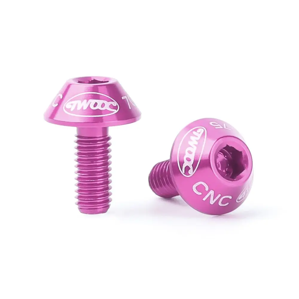 อุปกรณ์จักรยานเสือภูเขาที่ทนทาน2ชิ้นสลักเกลียวกระบอกน้ำอะลูมินัมอัลลอยสเตนเลสที่ยึดสกรูกรง