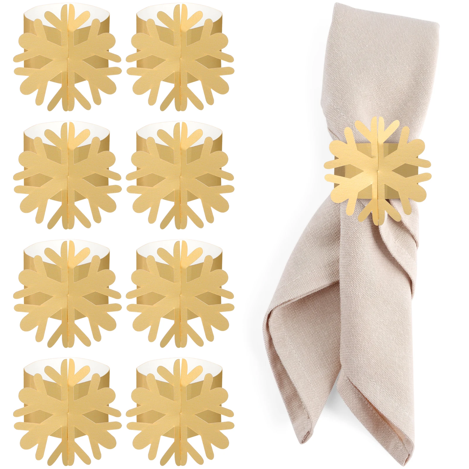 

25 шт., бумажные пряжки для салфеток со снежинками, полые кольца, элегантные держатели для салфеток на Рождество, свадьбу, вечеринку, рождественские кольца для салфеток