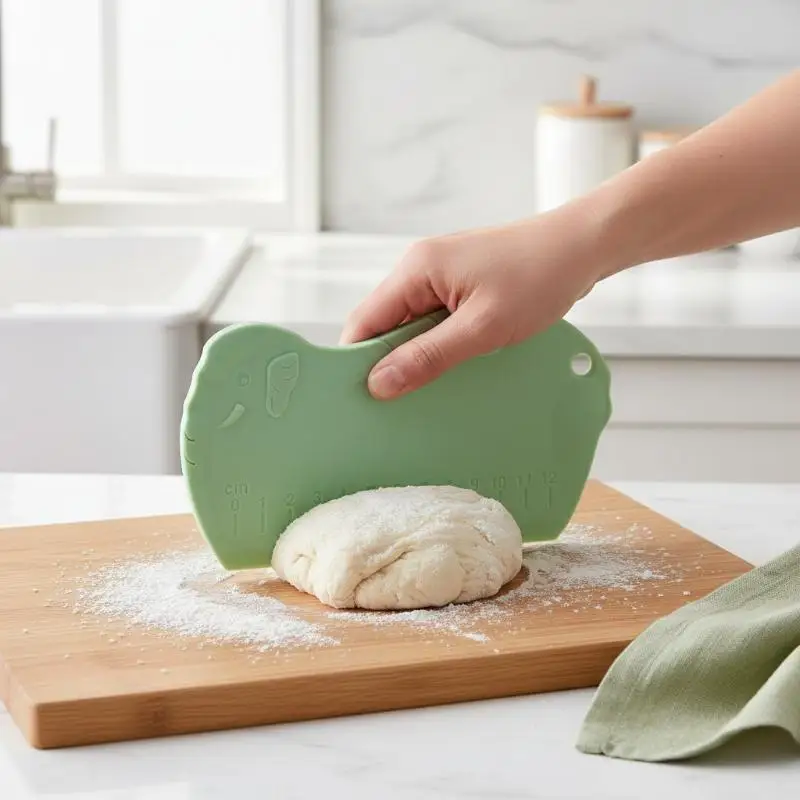 

A Graduated Plastic Dough Scraper, A Convenient And Practical Kitchen Tool
