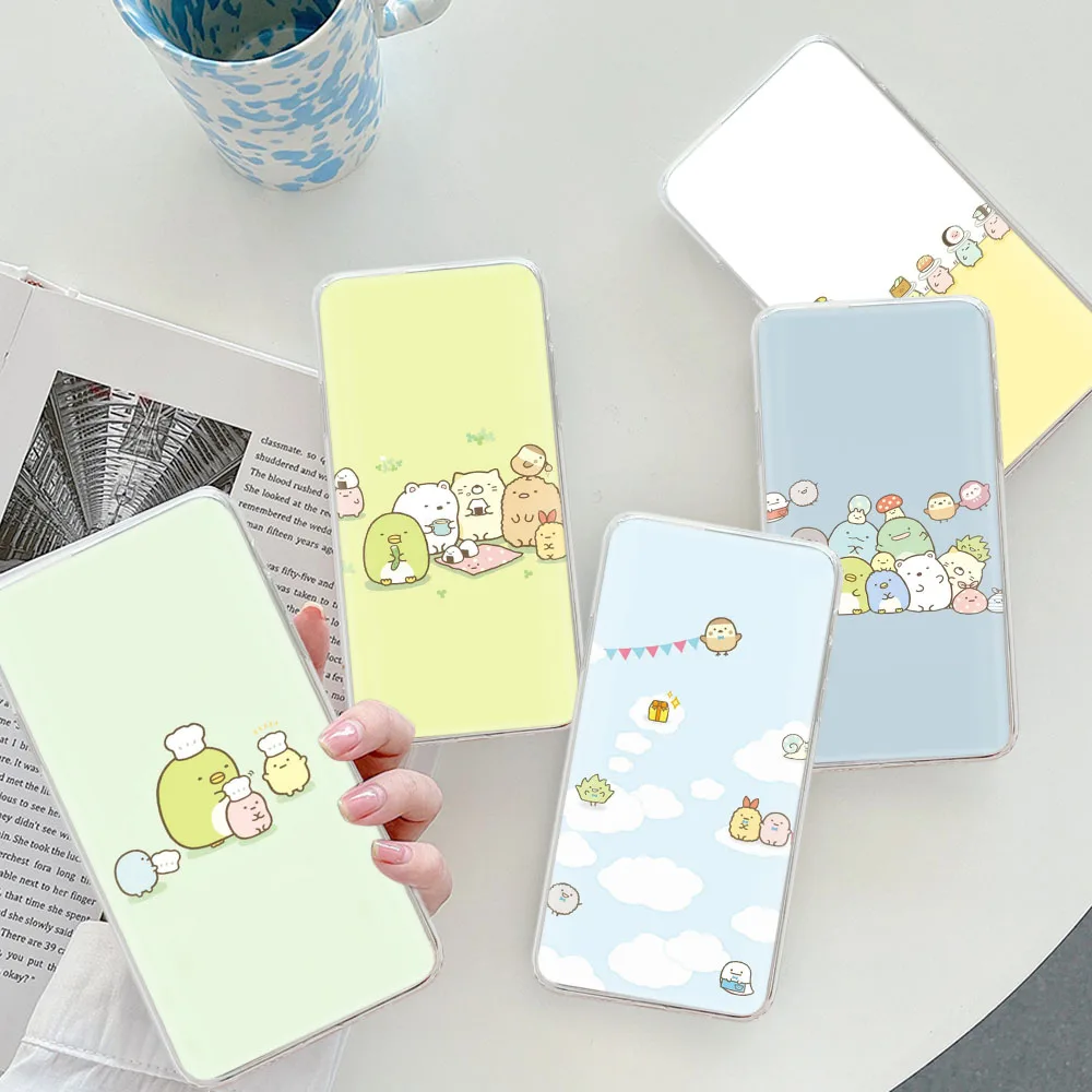 Sumikko Gurashi Transparent Case for LG V60 THINQ5 V50 V40 Stylo 6 Q61 Q60 Q52 K30 K92 K62 Cover