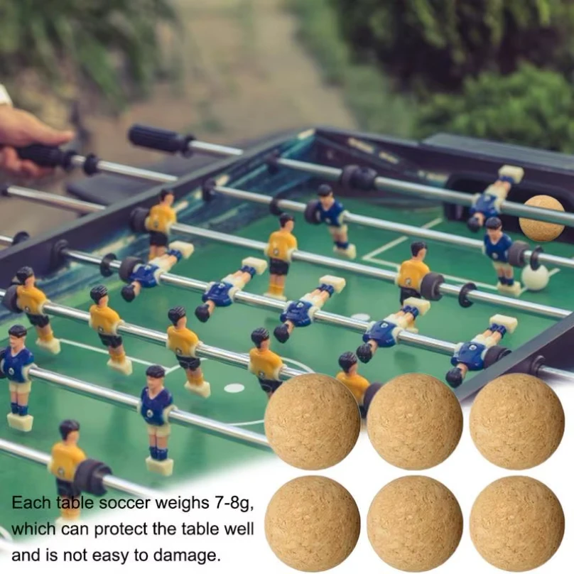 1/6 pçs 36mm cortiça de futebol de mesa de madeira maciça matraquilhos bola de futebol fussball máquina de futebol acessórios de substituição