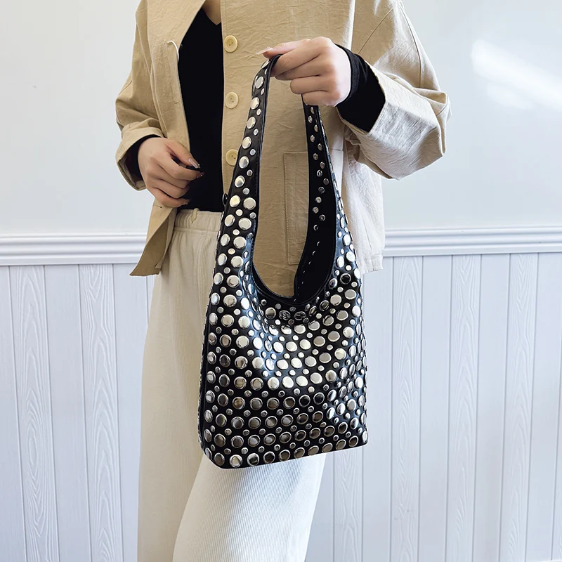 Designer Geometrische Umhängetasche Für Frauen Top Marke Handtasche Luxus Glänzende Niet Handgemachte Abend Clutch Tasche Mode Party Geldbörse – Detail 7
