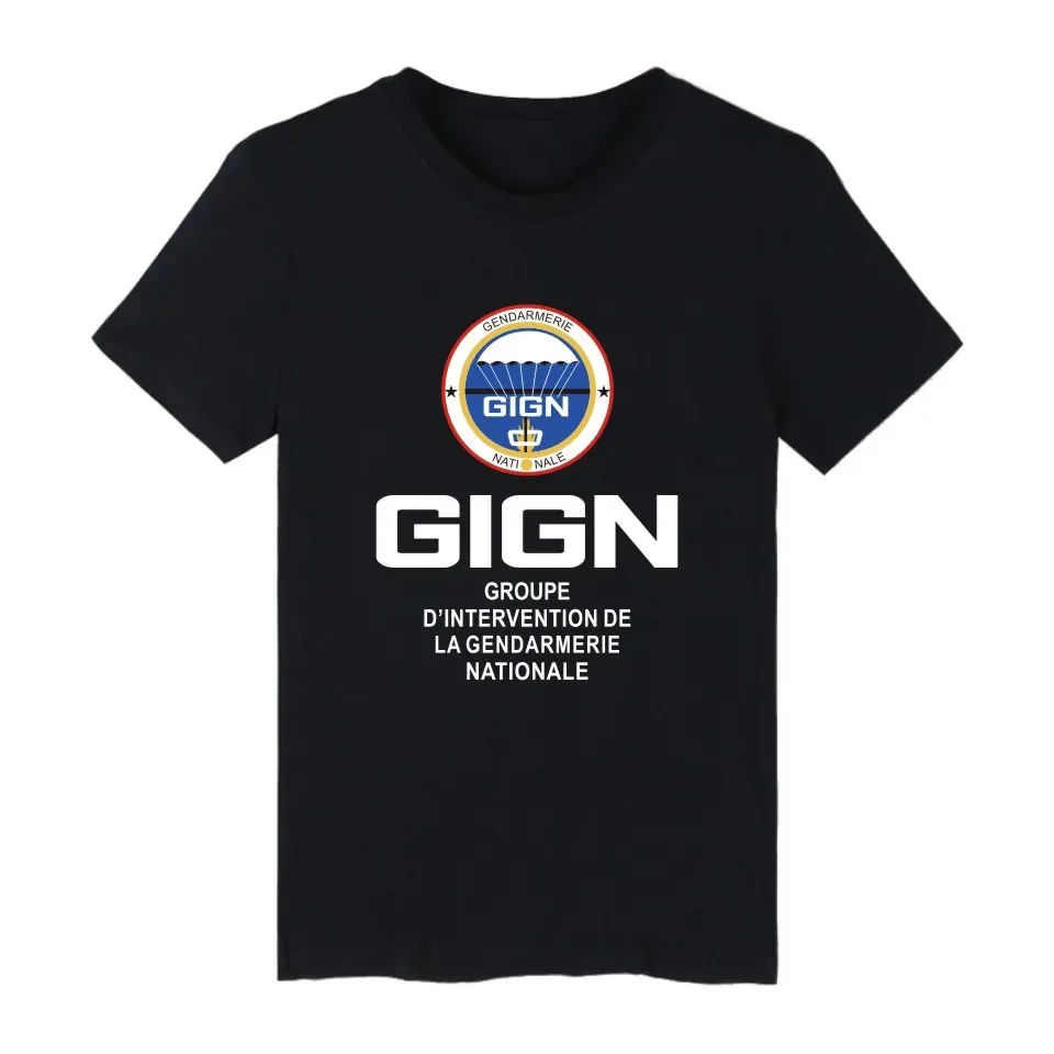 France Special Forces Unit GIGN Gendarmerie Men T-Shirt Mens Summer Clothes Short Sleeve Tops Tees